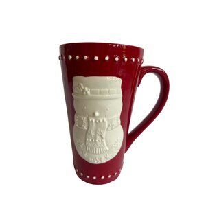 Hallmark Red & White Ceramic Snowman Mug